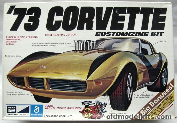 MPC 1/25 1973 Chevrolet Corvette 454- Stock / Drag Racer / Street Machine, 1-7305-225 plastic model kit